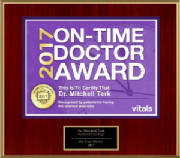 Vital's On-Time Physician Award 2017 - Mitchell Terk, MD