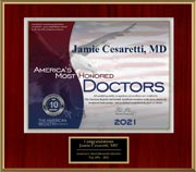 Top 10% by American's Most Honored 2022 - Dr. Jamie Cesaretti